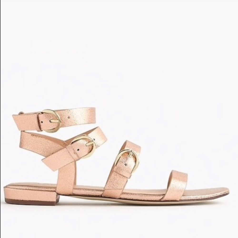 NWOB J. Crew Rose Gold Gladiator Sandals - Picture 2 of 8